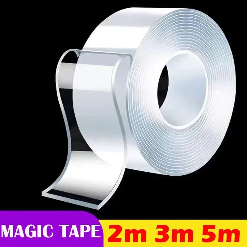 Ultra-Strong Double-Sided Tape Extra Strong Double Sided Adhesive Nanotape Non-Slip Waterproof Transparent Tape Kitchen Bathroom